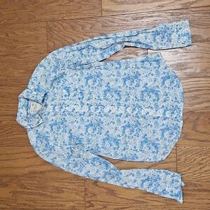 American Eagle Floral Button Front Shirt Cotton XS